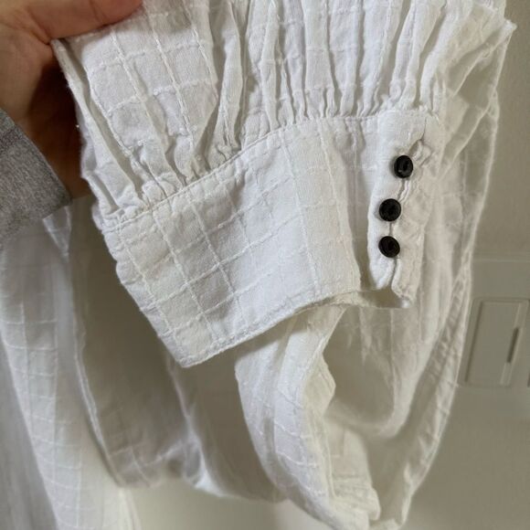 Free People Check It Out Tonal Embroidered Pants in Ivory M - Picture 6 of 16